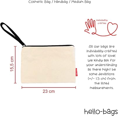 Hello-Bags toilettas van katoen met ritssluiting en binnenvoering, 23 Hello-Bags toilettas van katoen met ritssluiting en binnenvoering, 23