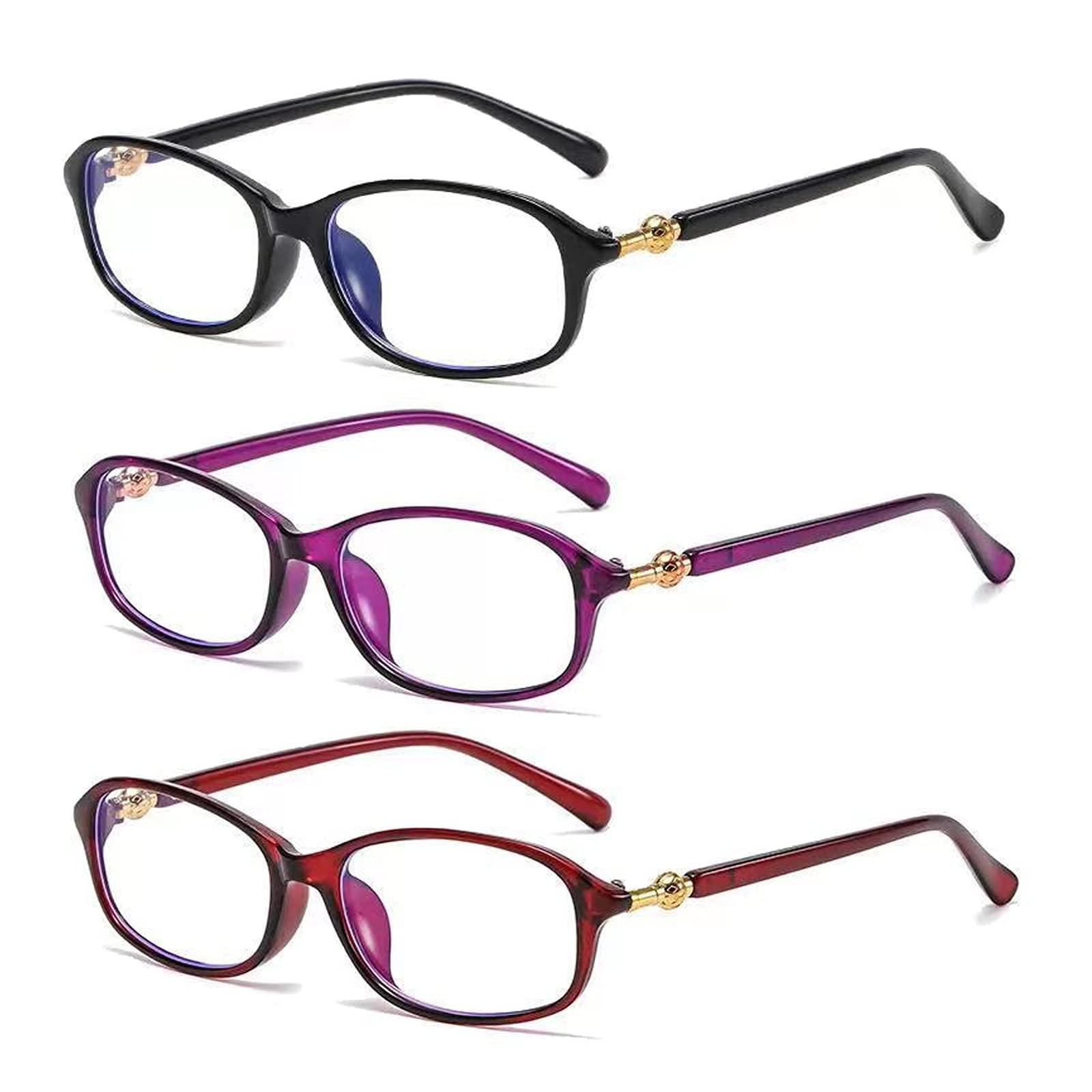 Okulary czytania Unisex Ultralight Okulary Pełna Rama Anty Niebieskie Promienie Czytanie Okulary Do Czytania Robiących Robótki lub Korzystanie z telefonu komórkowego,3 pack mixed color,+1