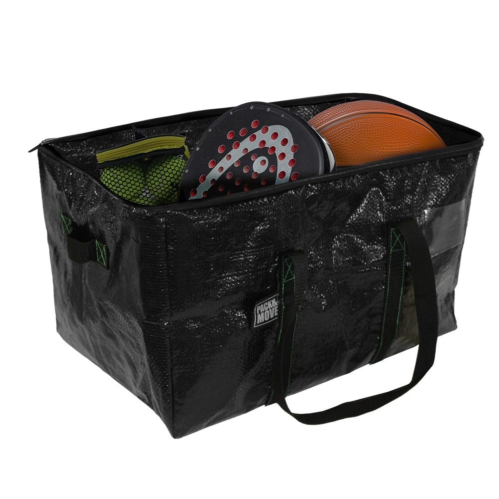 Pack and Move - Zestaw 10 worków do przechowywania, 55 x 35 x 30 cm, solidne uchwyty, do przeprowadzki i transportu, bardzo wytrzymałe, wielokrotnego użytku, 55 l
