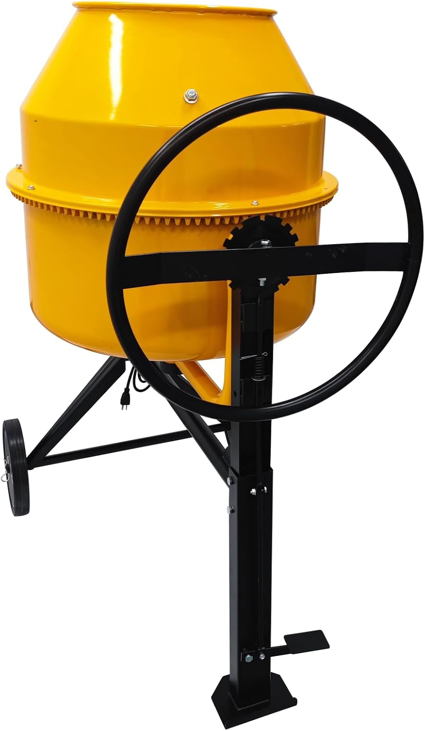 7 Cu.Ft Electric Concrete Mixer Cement Mixer Portable Cement Mixing Machine 1KW 360°rotation Concrete Mortar Steel Drum with Wheels