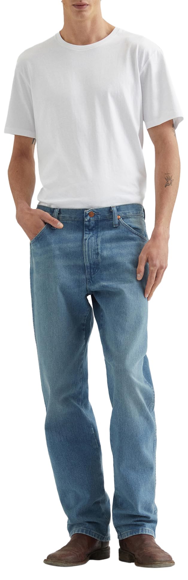 Wrangler Men's Jeans 13MWZ Original Regular Fit Straight Leg, Iron Forge, 33 W/34 L