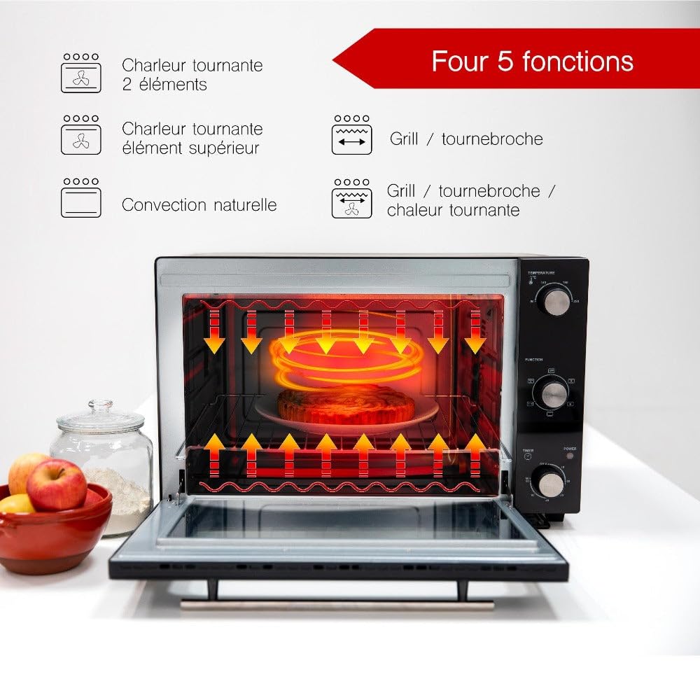BAT-58RC - Horno multifunción térmico giratorio 58l 2000w negro