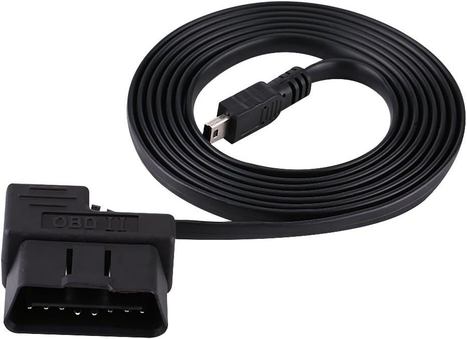 Suuonee OBD2 Diagnostic Cable, 180cm Car OBD-II OBD2 EOBD 16pin Diagnostic Extension Adapter to Mini USB Cable