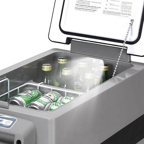 Miniatura 2 de COSTWAY - Refrigerador eléctrico de coche de 12 V24 V con 3 niveles, pantalla LCD, diseño a prueba de golpes, nevera de viaje RV para el hogar,