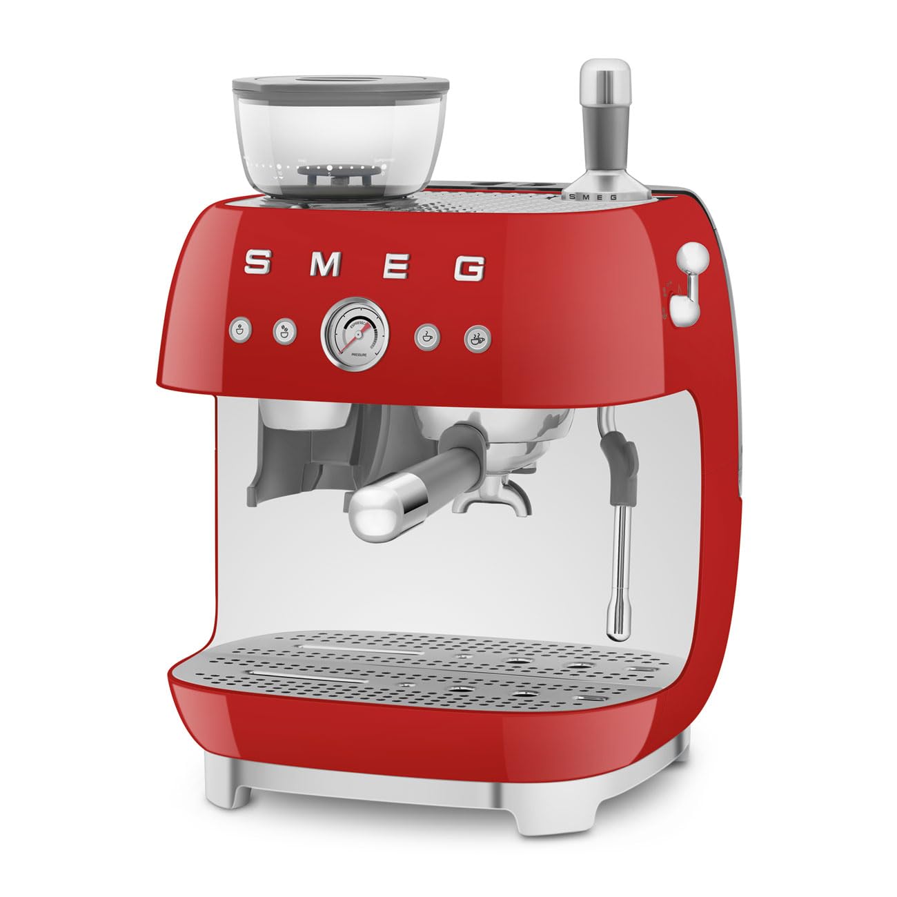 Smeg EGF03RDEU espresso coffee machine, bean-to-cup machine 50s Style, red