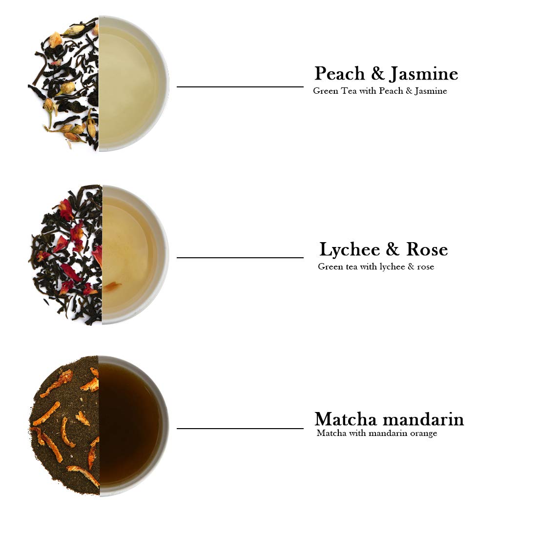 Karma Kettle Zen Collection Gift Box | Festive Pack | Matcha Mandarin, Peach & Jasmine Tea, Lychee & Rose - Image 3 thumbnail