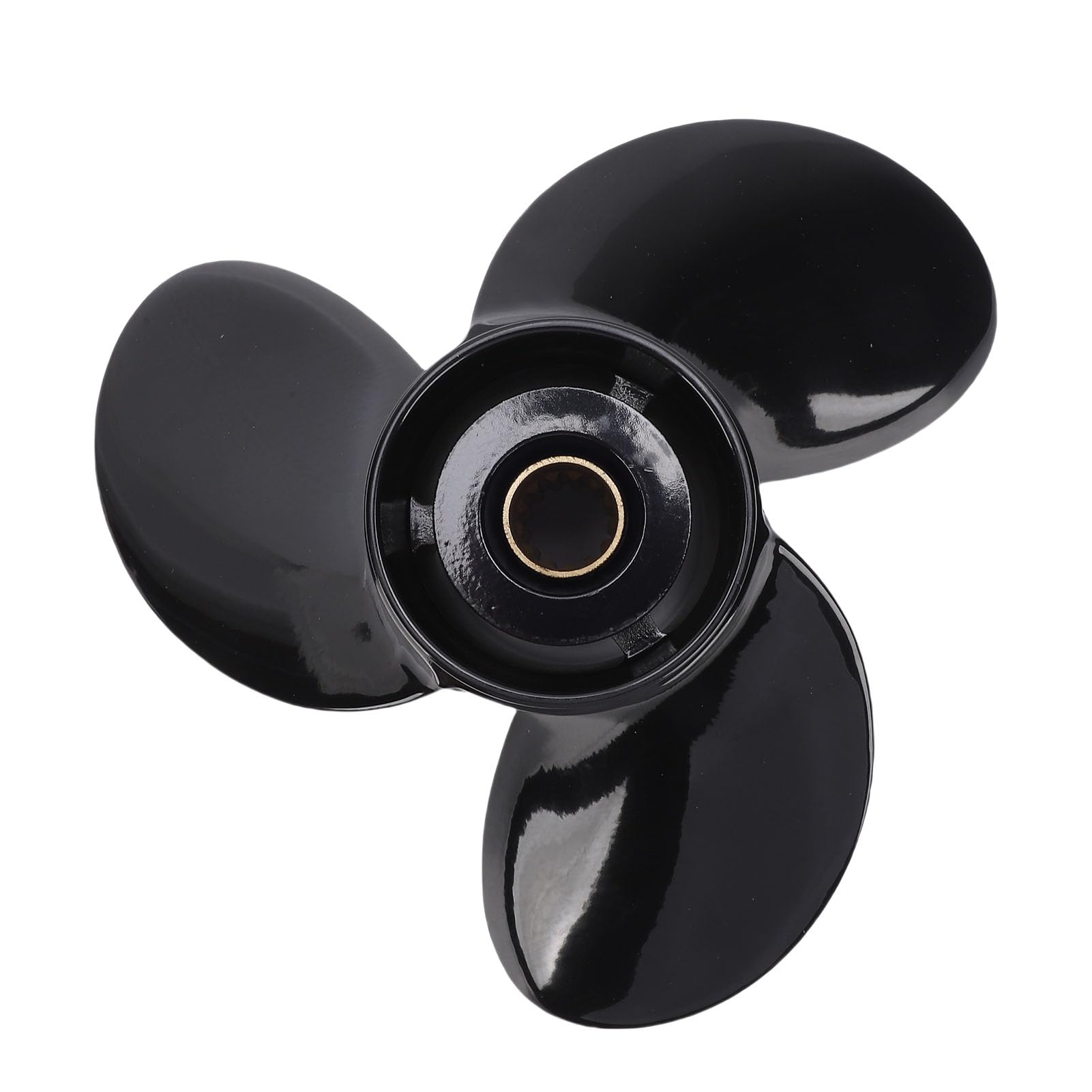 Fuoribordo 10 3/8 X 14 Ad Alta Resistenza Compatibile con Motori da 25-70, Leggera e Robusta, Design a 3 Pale per stabilità, Materiale in Metallo Nero