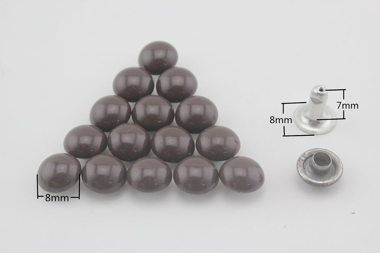 Dome Riveted 5/16" / 8mm Iron Double Cap Rivet Studs Leather Rivet for Bag Making Clothing Shoes M63F