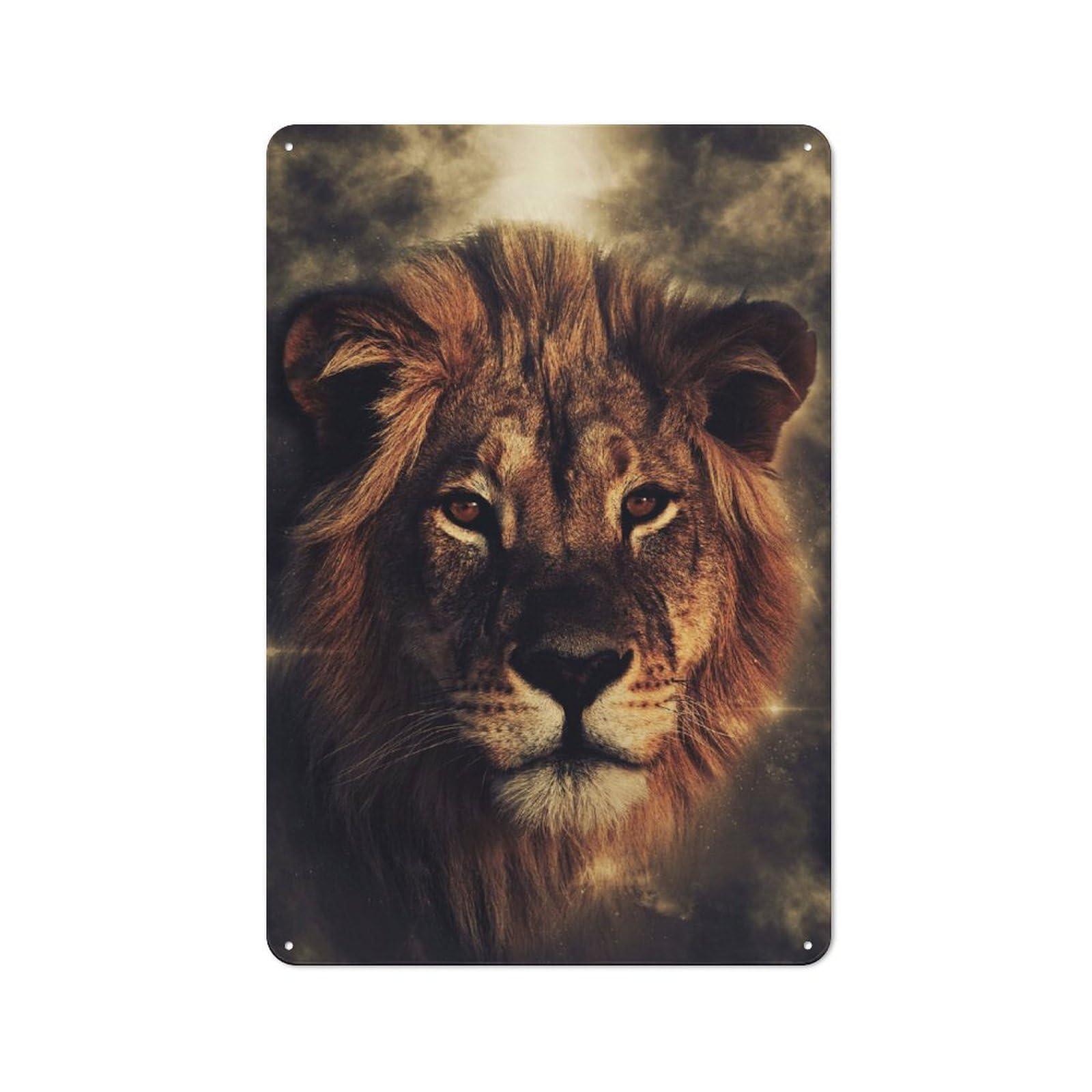 Lion Vintage Metal Sign 30x20cm, Rustic Classic Pub Decor for Bar, Kitchen, Garage Or Games Room