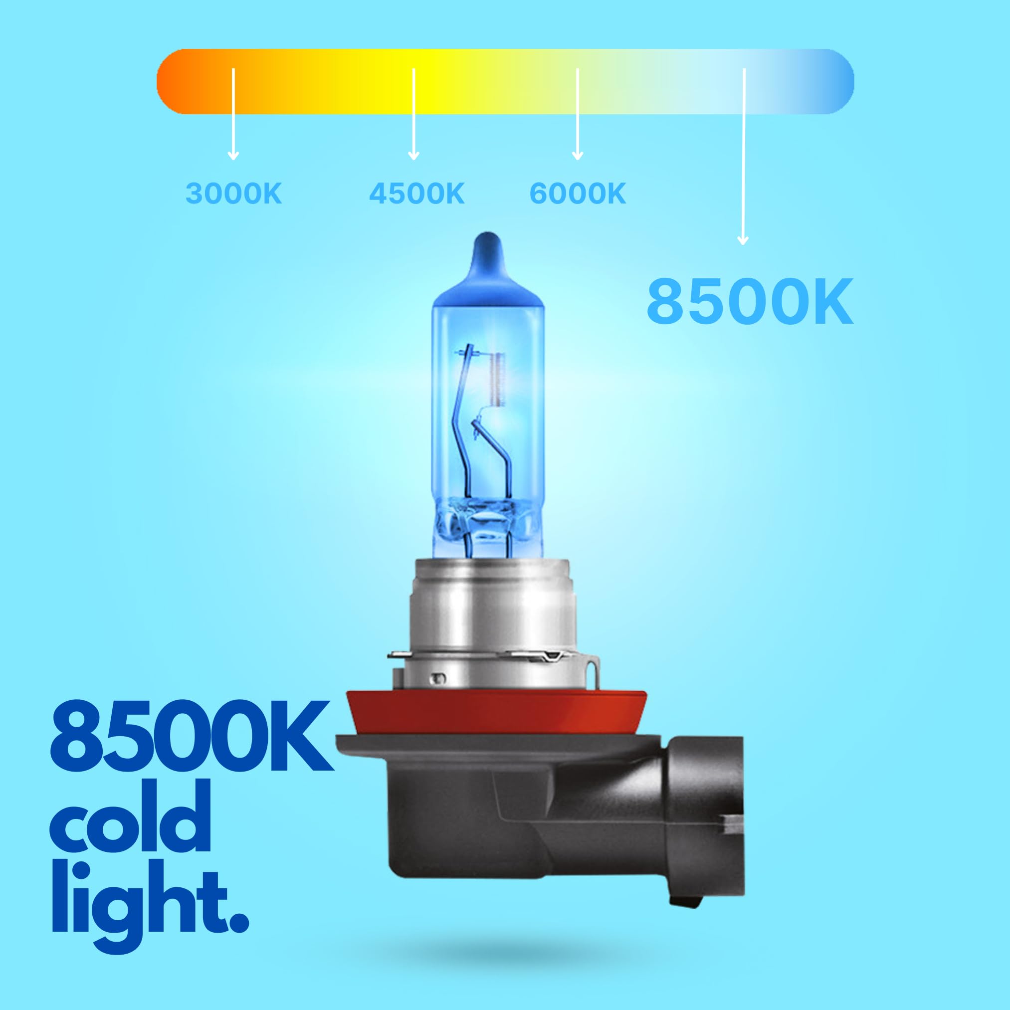 Diamond Vision 2X H8 35W 12V | Xenon Look | Lampade alogene per auto | 8500K Super Ultra White | Extra durevole | Marchio E | PGJ19-1