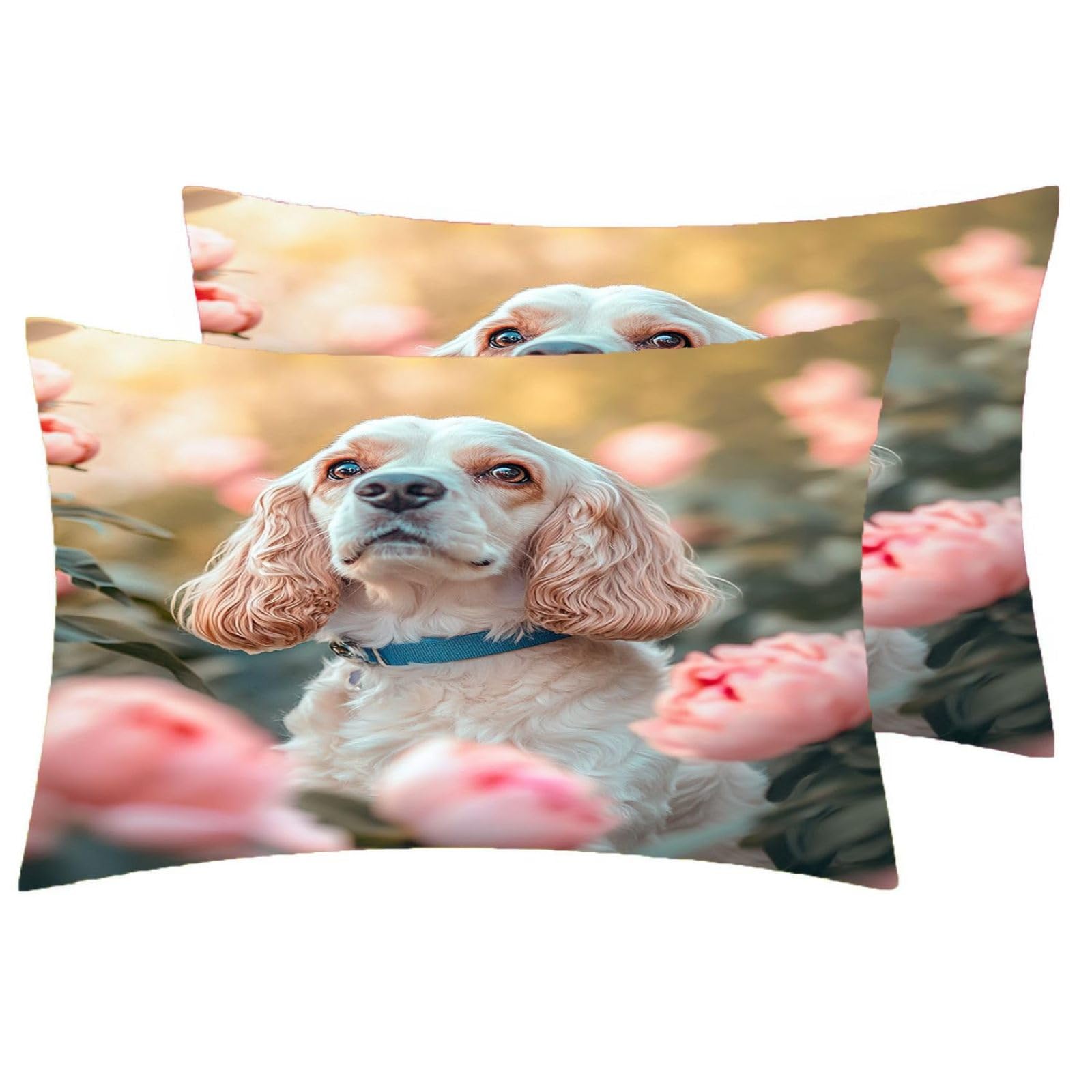 Pojedynczy zestaw pościeli Cocker Spaniel poszewka na kołdrę dla dzieci miękka hipoalergiczna poszewka na kołdrę z mikrofibry z zamkiem błyskawicznym, 1 poszewka na kołdrę 135 x 200 cm + 2