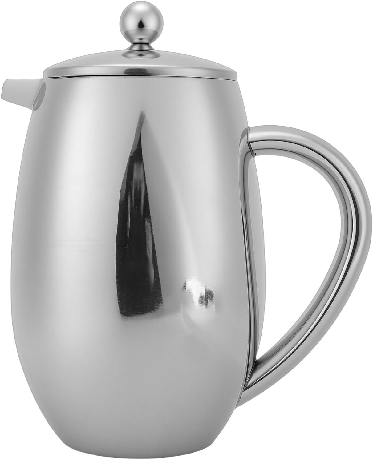 304 Stainless Steel French Press Coffee Maker, 34 Oz Double Wall Insulated Coffee Pot with Fine Mesh Filter, for Hot Cold Brew Tea Milk Juice