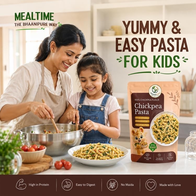 Image of Chickpea Pasta | High Protein, Vegan & Gluten-Free | No Maida, No Rice | Chickpea Fusilli Pasta (500g)
