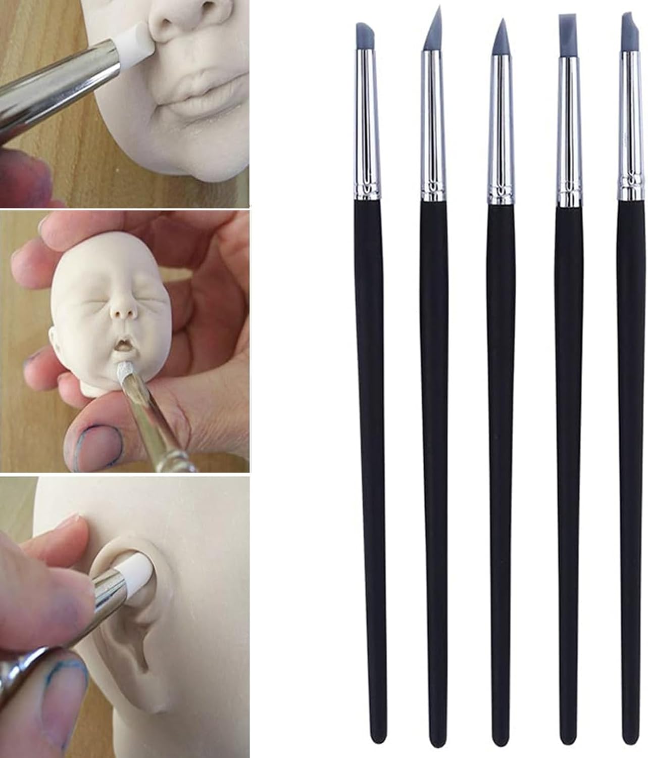 5 PCS Clay Carving Tools, Silicone Carving Modelling Tool, Professional