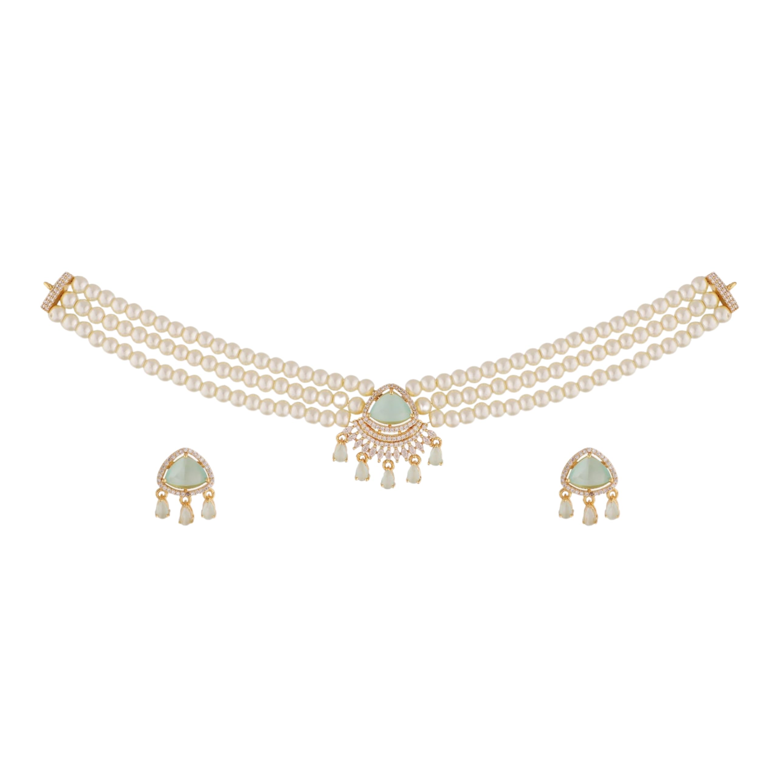 TARINIKA Bella Nakshatra CZ Pearl Choker Set - Indian Jewelry Sets for Women | Perfect for Casual Occasions | Traditional Indian Necklace | 1 Year