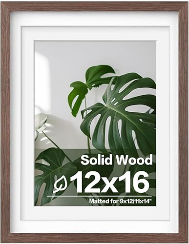 Vista 555 de Egofine Portarretratos de 9 x 12 pulgadas hecho de madera maciza con plexiglás, fotos de 5 x 7/6 x 8 con paspartú o de 9 x 12 pulgadas sin paspartú