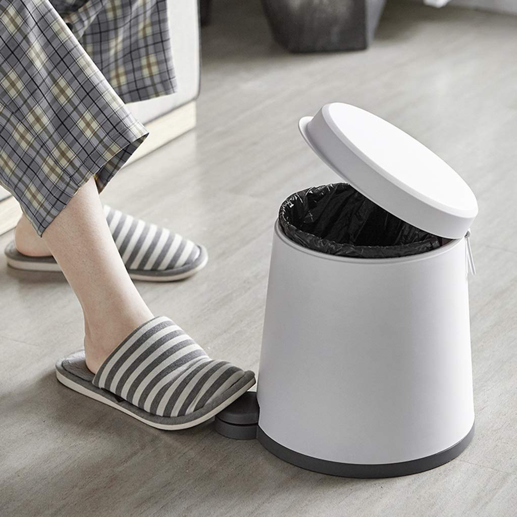 Portable White Sealed Trash Can Gas Cylinder with Foot Pedal 4.5L Portable Environmental Protection and No Odor for Home Kitchen Can Recycler