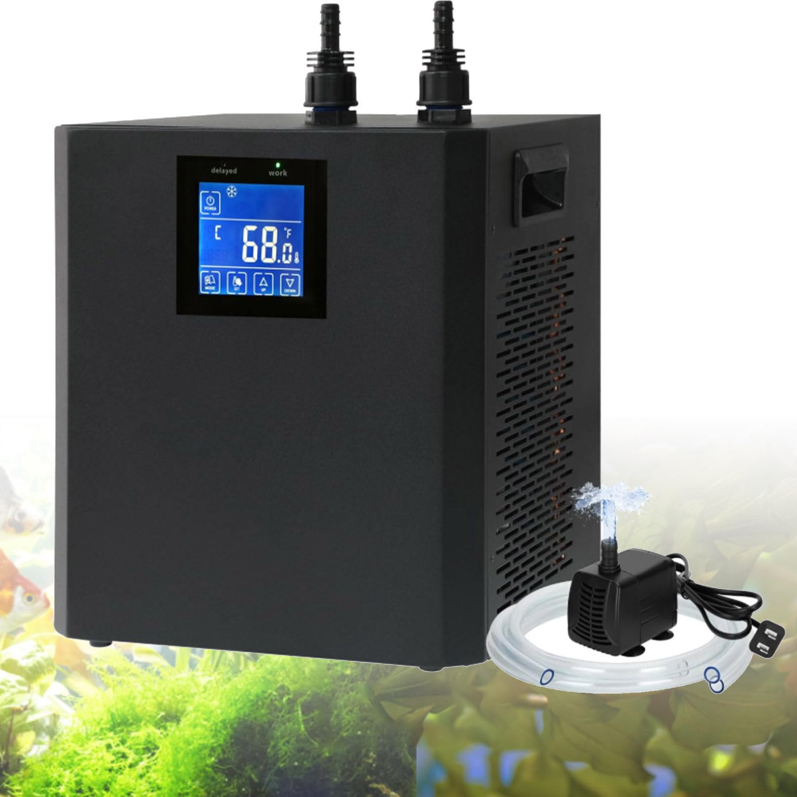 Cashwise 79 Gal Aquarium Chiller, 1/3 HP Fish Tank Water Chiller, Hydroponic Water Chiller with Touch Screen, Remote Control, Hydroponics System Axolotl Jellyfish Coral Reef