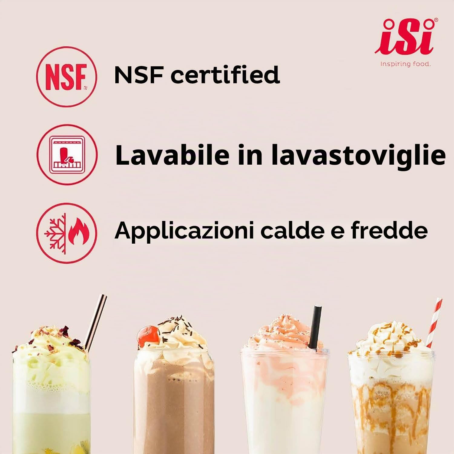 iSi Dispenser per crema da 500 ml, Gourmet Whip Plus, 0,5 litri, in acciaio inossidabile di alta qualità, funzionante con iSi capsule di crema, per creme, salse calde e fredde, zuppe, espumas e dessert