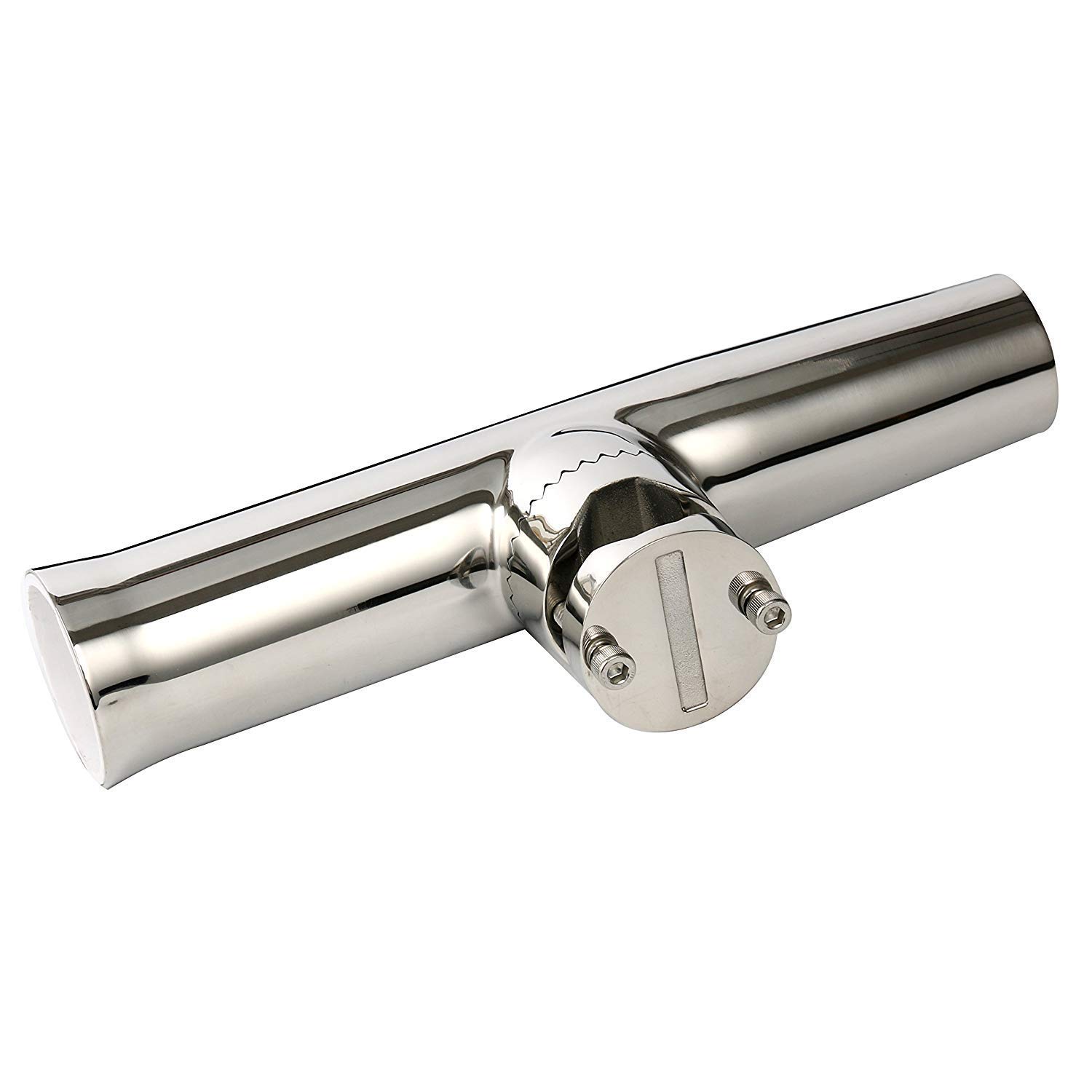 FreeTec Morsetto in Acciaio Inossidabile per Torce su Supporto per Canne da Pesca per Asta Porta rotaie 1-1/4 "a 2"