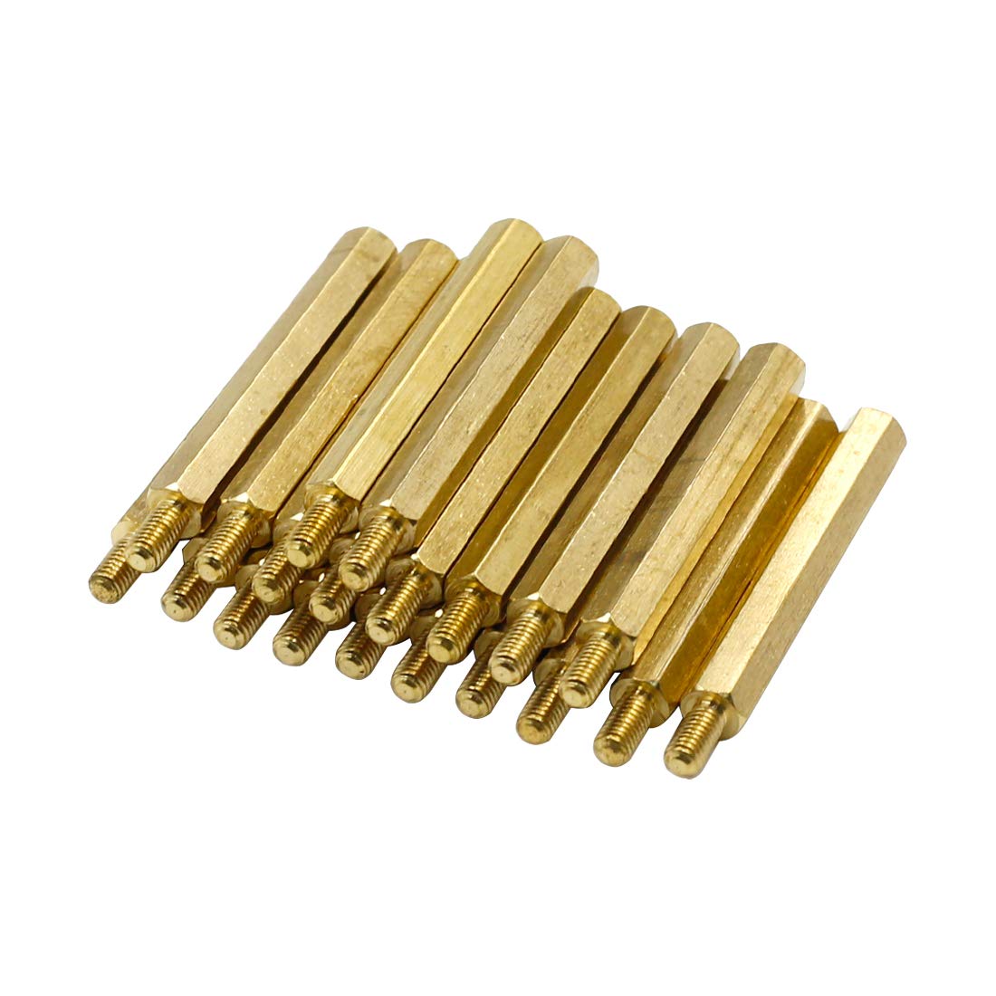 M3 x 35mm + 6mm Male Female Hex Brass Spacer Threaded Pillar, Pack of 20-picture-31