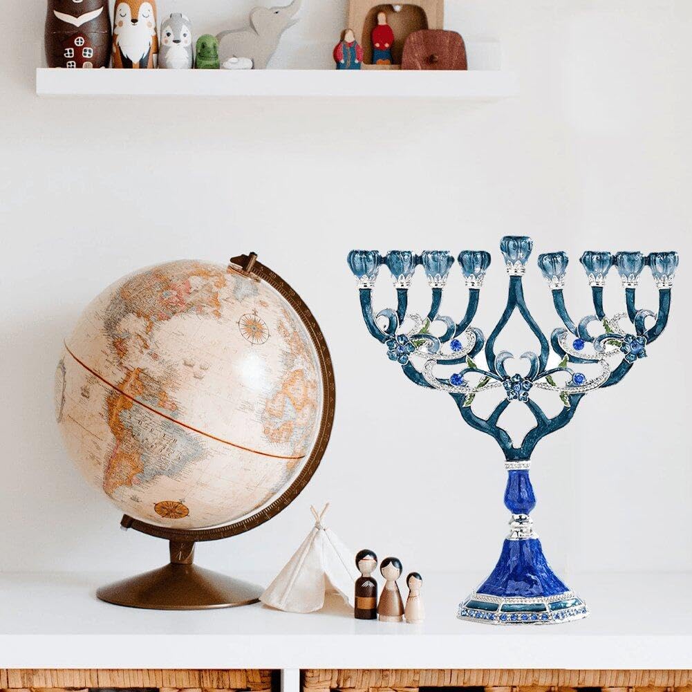 Wudaizhi Étoile de Hanoukka, Menorah David, bougeoir à Bougie pour Hanoukka, décoration de Maison Peinte à la Main, Cadeaux de bougeoir pour fête et Festival