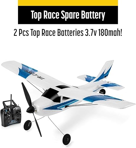 Miniatura 2 de Top Race Paquete de 2 baterías de repuesto para avión RC, compatible con modelos TR-C285 y TR-C285G, juego de 2 – Mejora tu tiempo de vuelo –