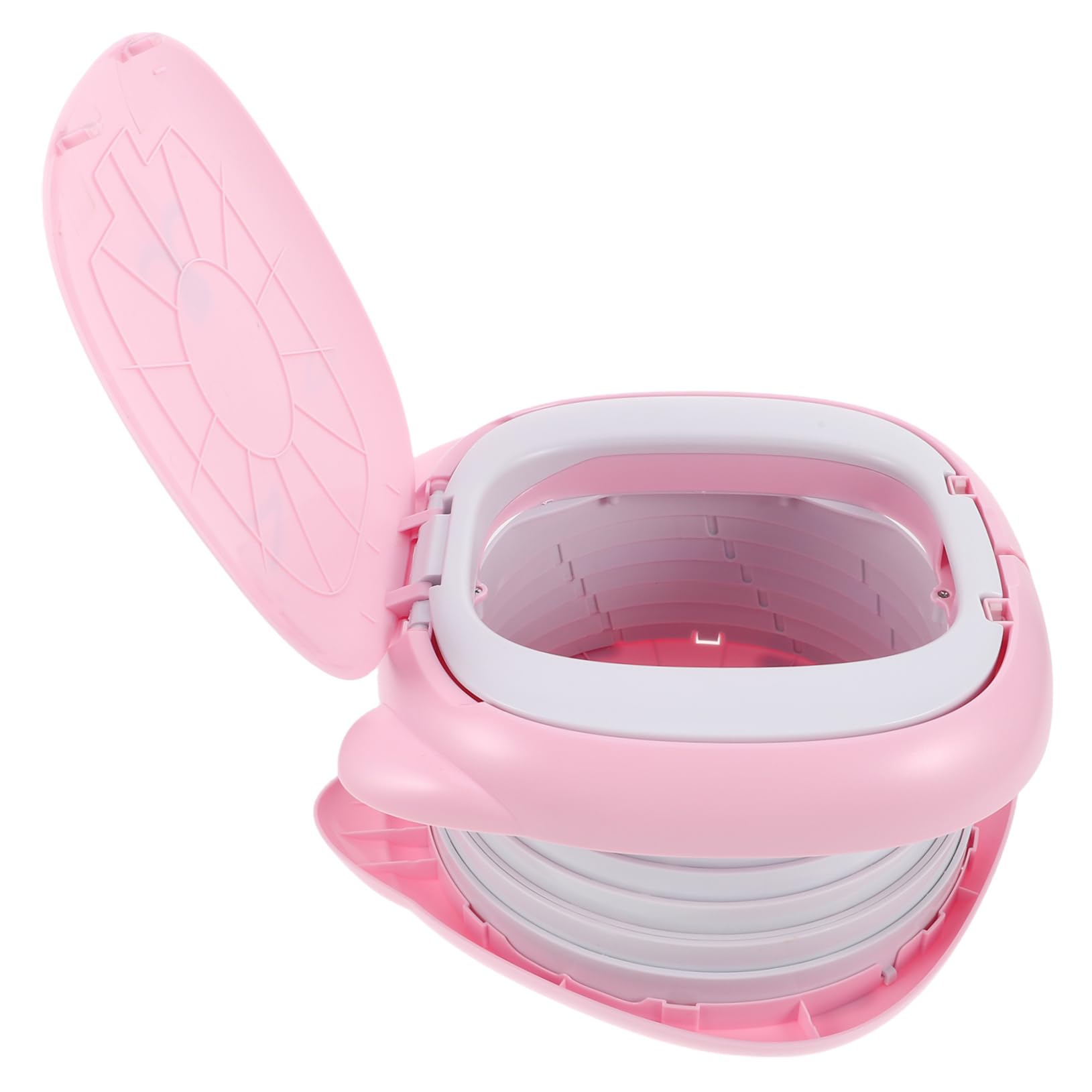Reise Toilette für Kleinkinder Faltbare und Tragbare Töpfchen für Jungen und Mädchen für Camping und Ausflüge Auslaufsicheres Design Rosa