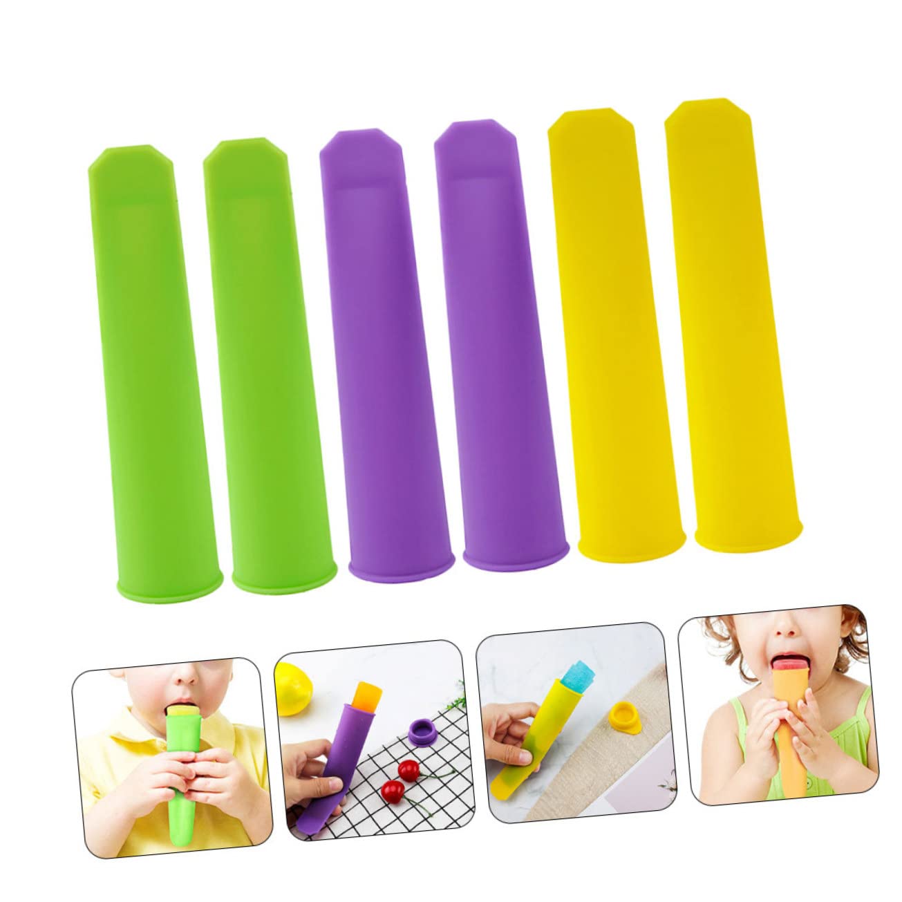 LIFKOME 18piezas Moldes De Silicona Para Helados Creativos Para Hacer Paletas Para Yogur y Postres Reutilizables y Fáciles De Limpiar
