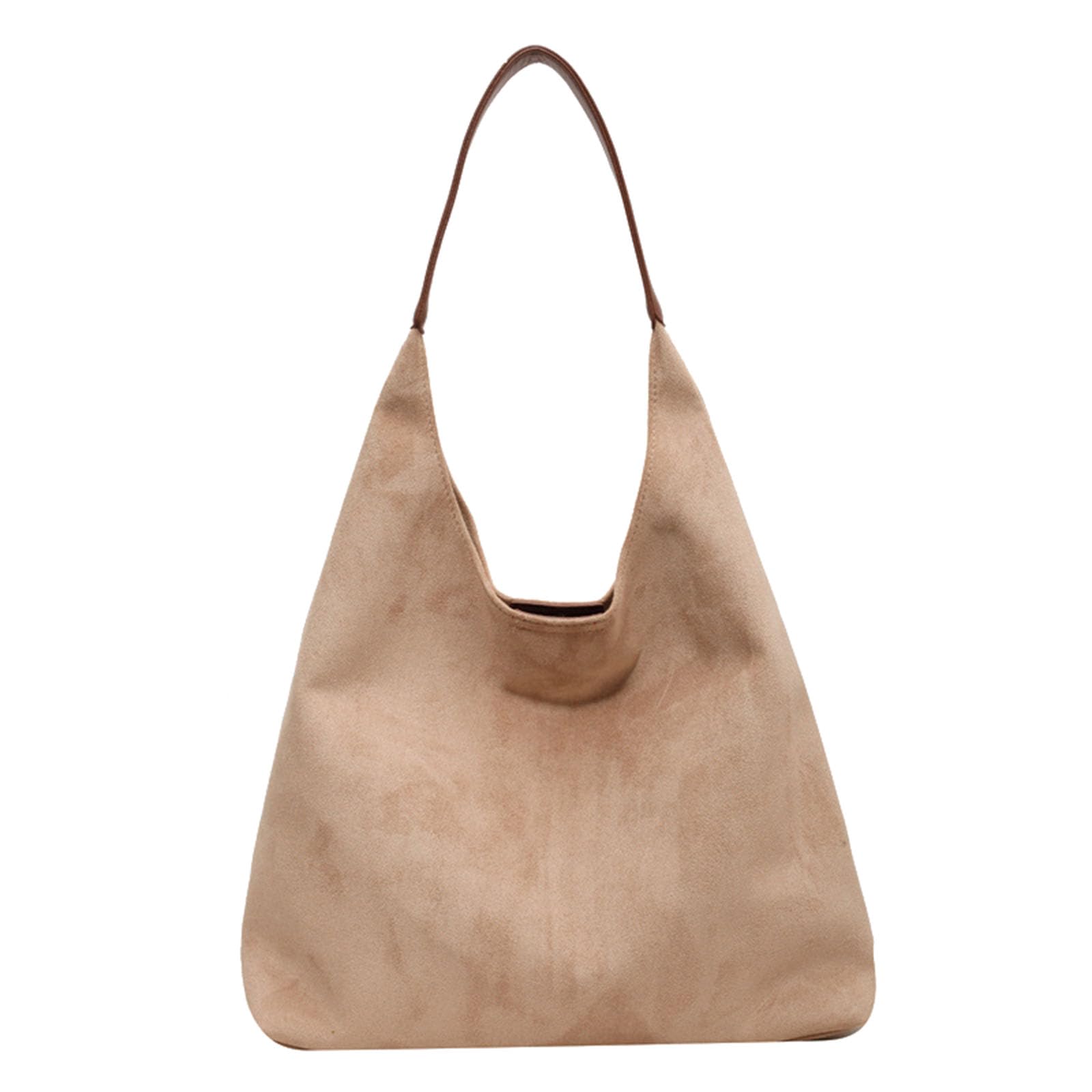 Braune Wildledertasche, Hobo-Tasche aus Leder für Damen, lässige Wildledertasche, Hobo-Handtasche, Tragetasche für Damen