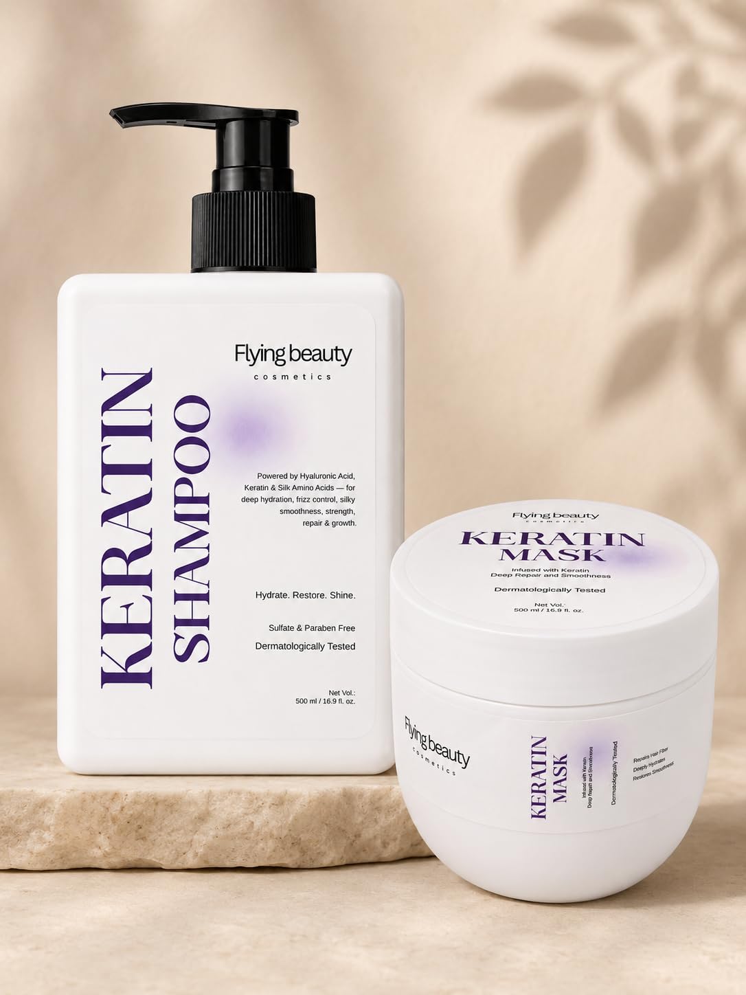 Keratin Shampoo + Mask | Weekly Hair Care Routine Combo | Deep Repair Hydration Frizz Control & Smoothness | Sulfate Paraben Free | 500ml Each | Dermatologically Tested-image-47
