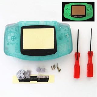 ゲームボーイアドバンスGBA修理パーツ用フルハウジングシェルカバーケースパック-暗闇で光る