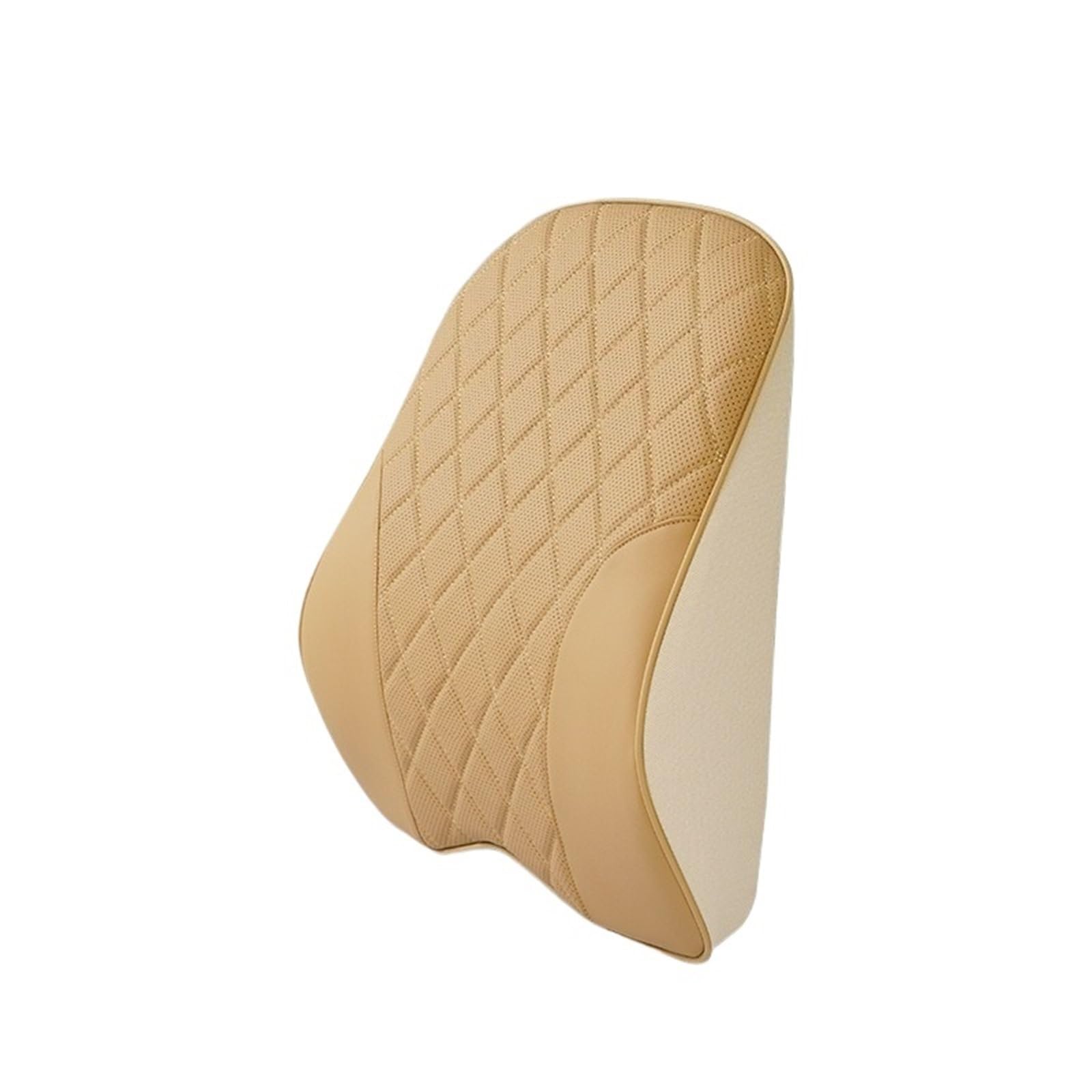 KVSWBRE Car Seat Pillow Nappa Leather Car Neck Cushion Waist Support Pillow Memory Foam Car Headrest Lumbar Support Seat Accessories(Brown -waist pillow)