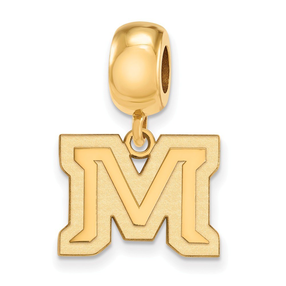 Montana State Small (1/2 Inch) Dangle Bead (Gold Plated)