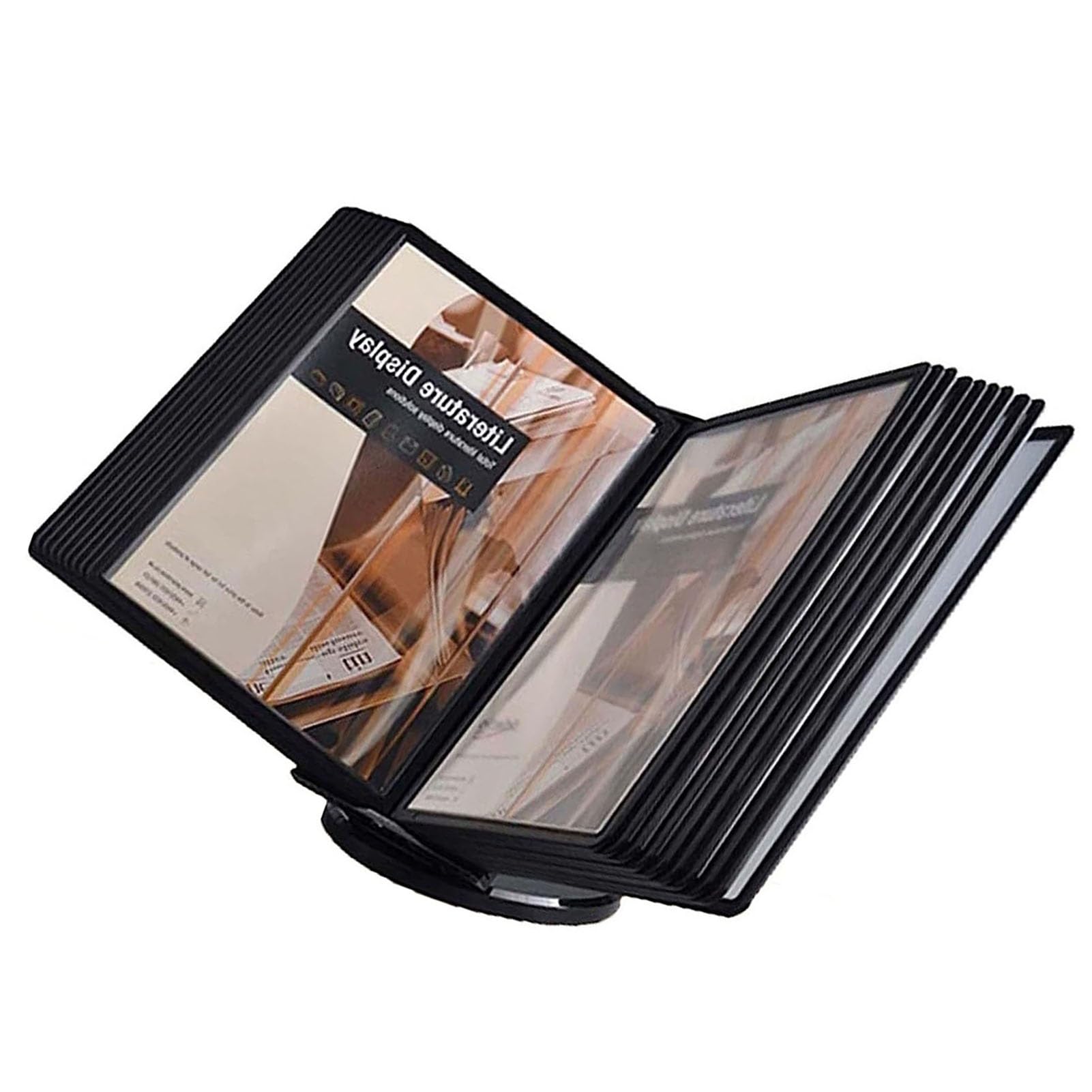 IUokLU Flip file organizer for desk, Adjustable Desk Flip File Holder - Desk Reference Organizer, 20 Display Pockets, 40 Sheet Capacity, Wall Reference Organ