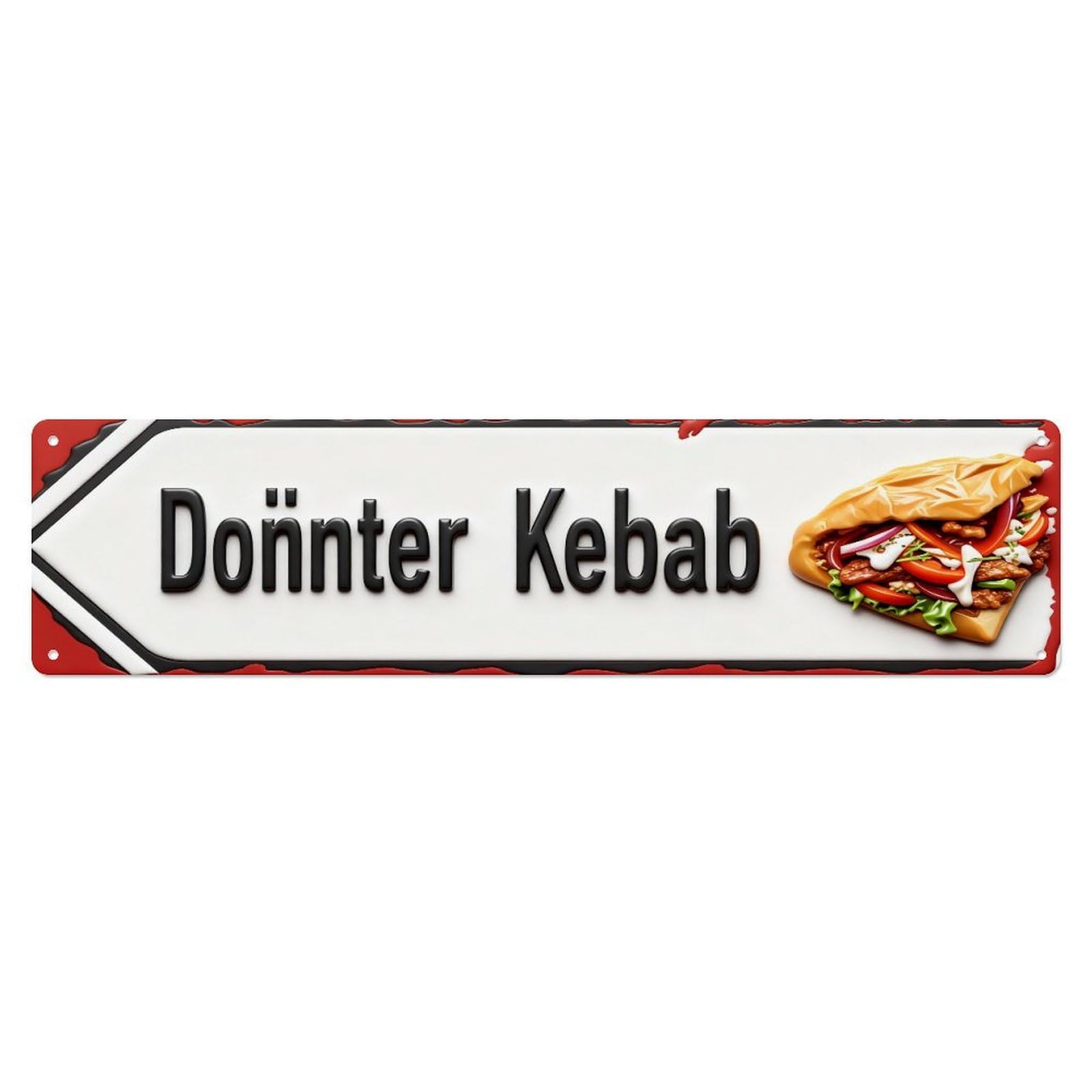 D_nter Kebab Street Sign Pattern Metal Tin Sign Plaque