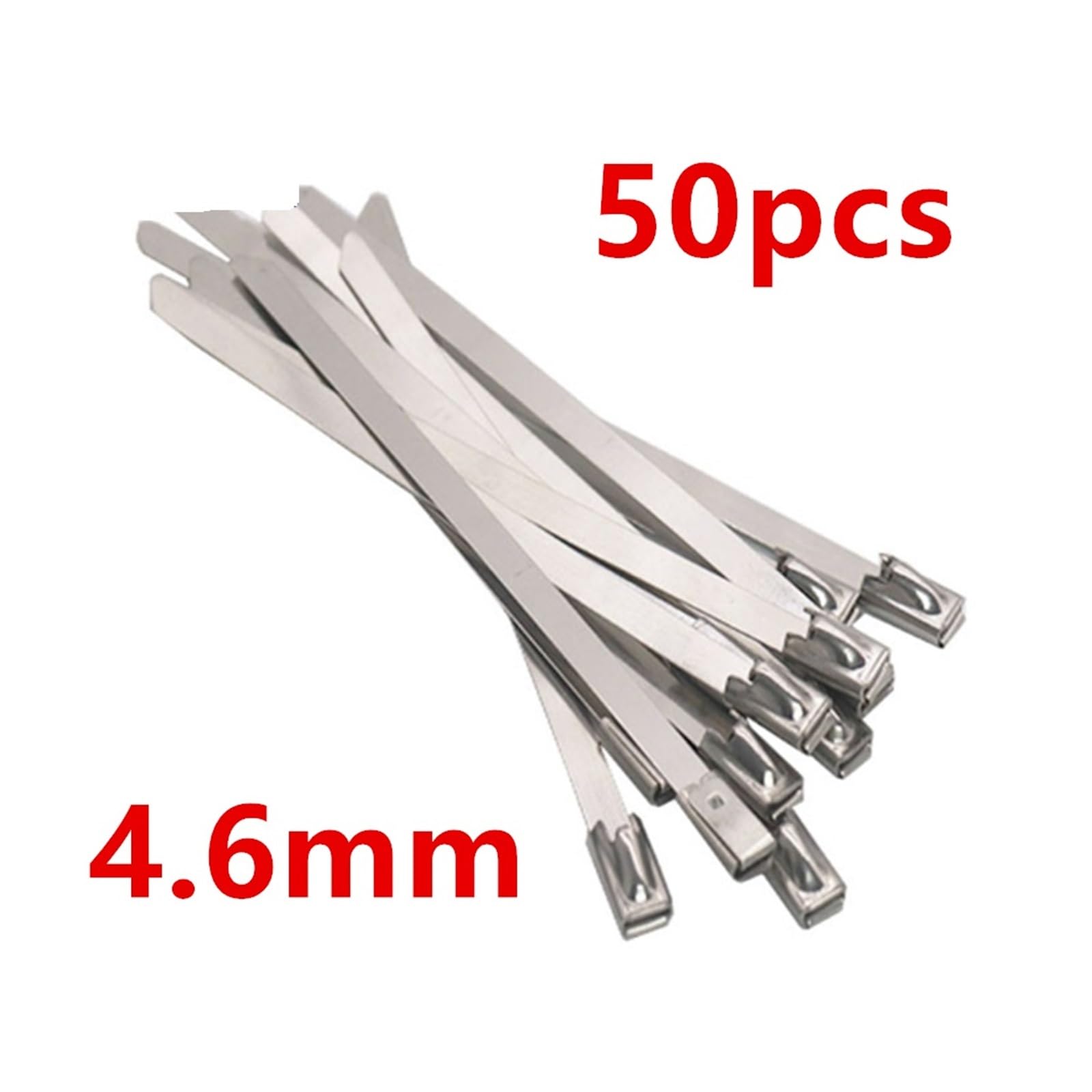Metalowe opaski zaciskowe Opaski zaciskowe ze stali nierdzewnej S304, samozaciskowe, 4,6 mm, 50 szt., długość 150-1000 mm(4.6x1000mm)