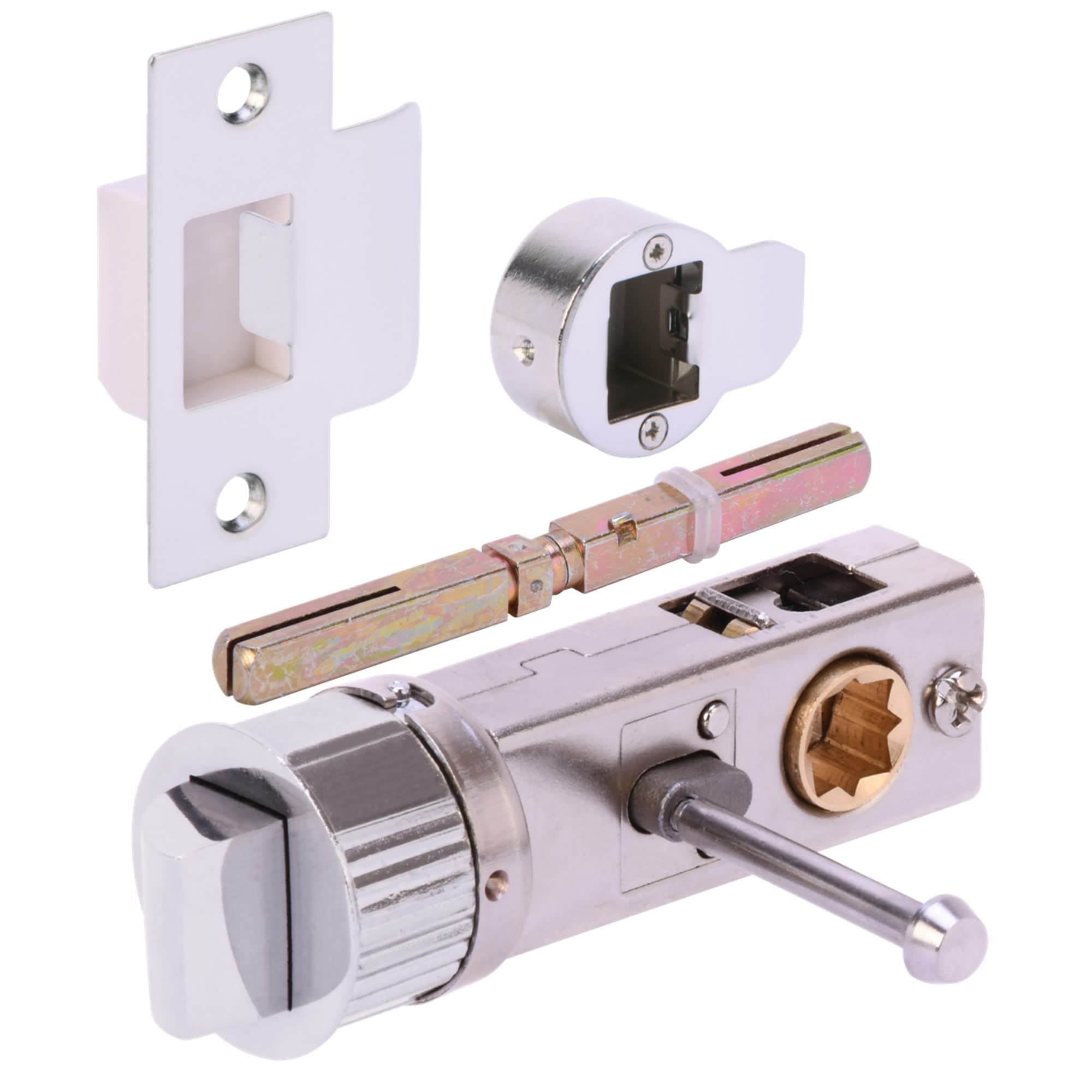 Hunta Polished Chrome Handlezone® 76Mm Privacy Bullet Latch, Round Designer Mortice Latch, Catch For Internal Timber Doors - 57Mm Backset