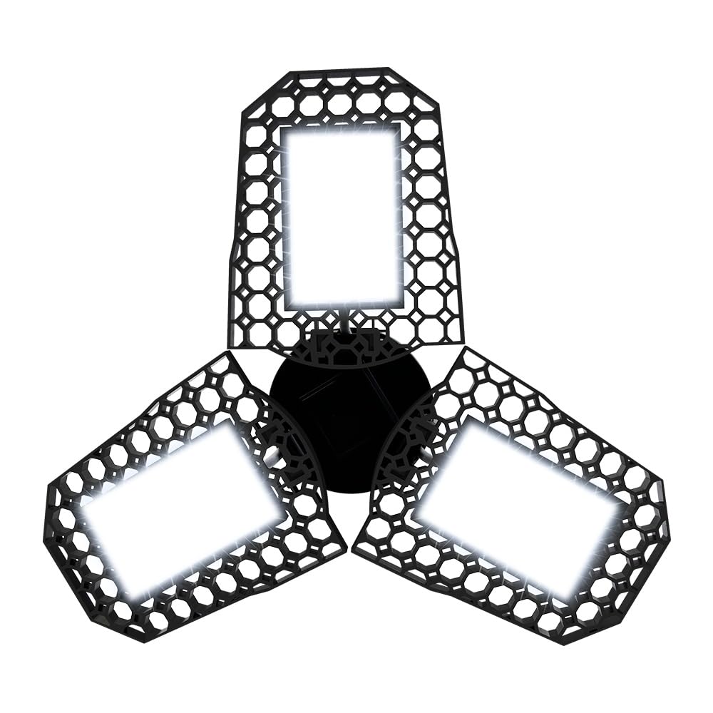 50W Deformable LED Garage Lights E26 E27 Adjustable Ceiling Lamp Panels Warehouse Spotlight Bulbs 100-277V Workshop Light 110V