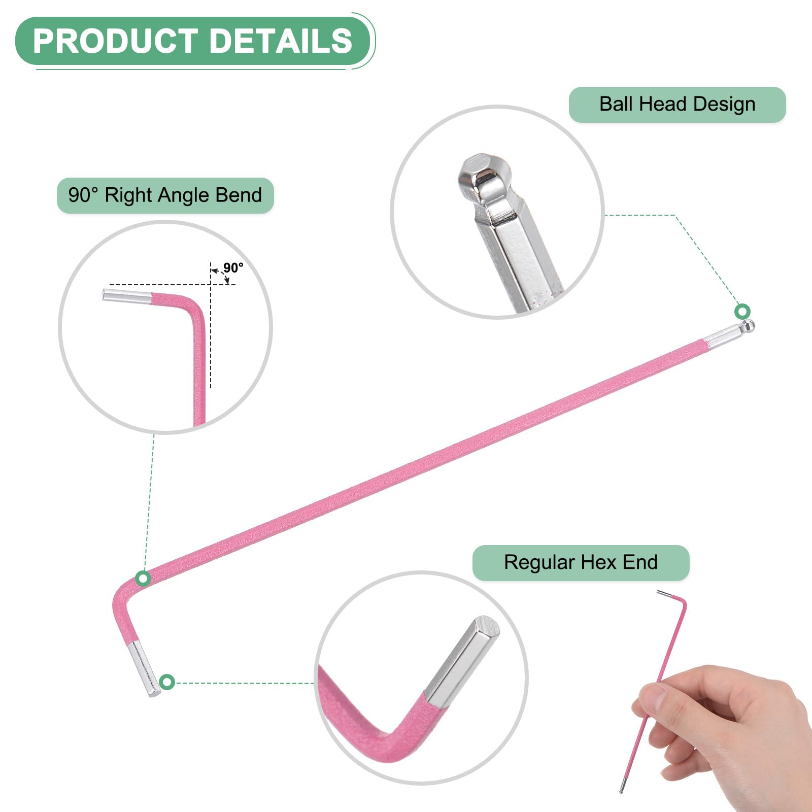 M METERXITY 4-Pack Ball End Hex Key Wrench - Image 2
