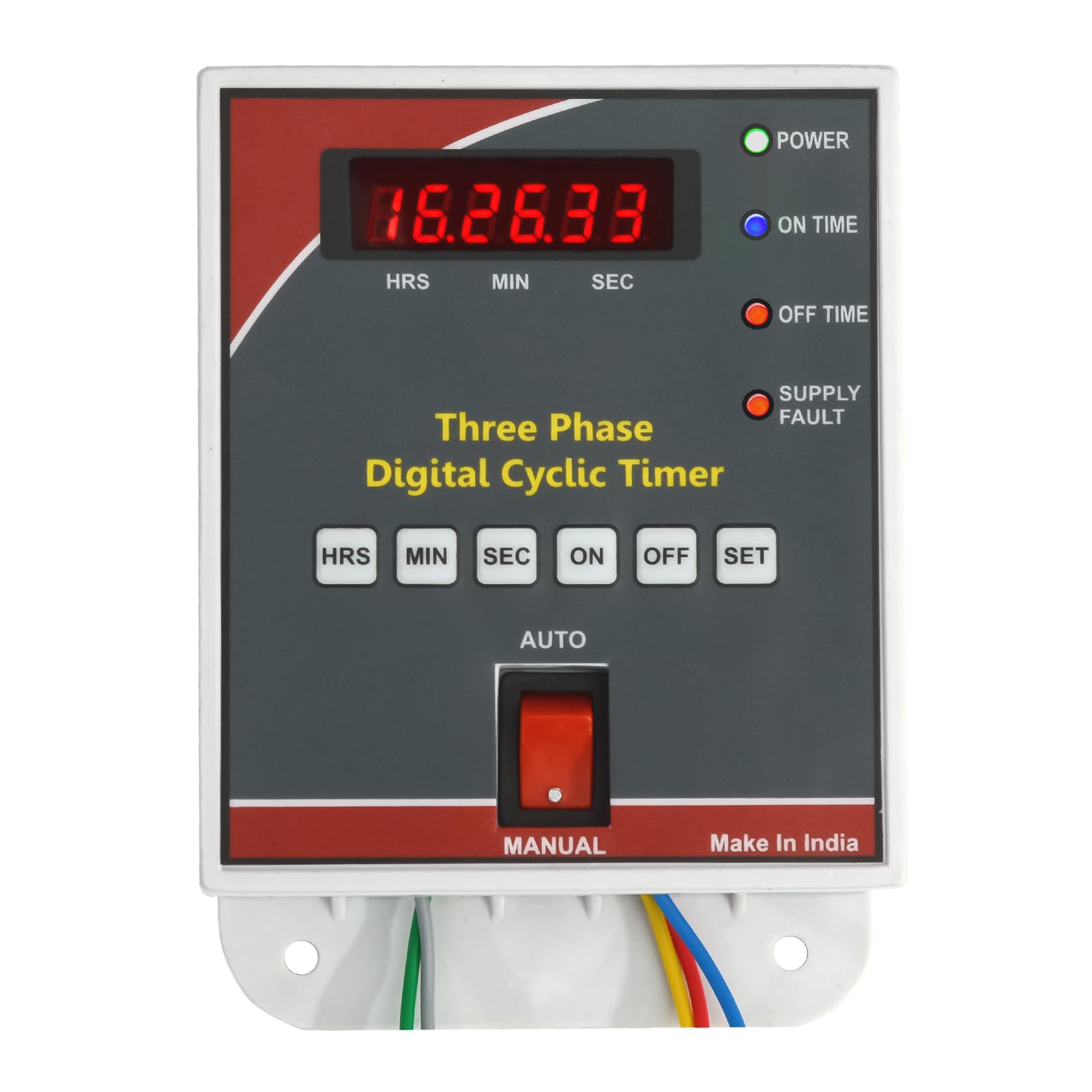 Magnus M-1127 Three Phase (440VAc) Digital Cyclic Timer for Fogger,Hydropoonics and Other Cyclic & Auto Start Stop Countdown Application (1 Second - 24 Hours) with inbuilt SPP Made in India White-image-44