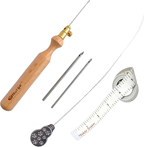 Miniatura 1 de Nurge - Kit de agujas de perforación de alta calidad tubos de metal de 0118in a 0157in a 0197in y kits de agujas de perforación de mango de madera