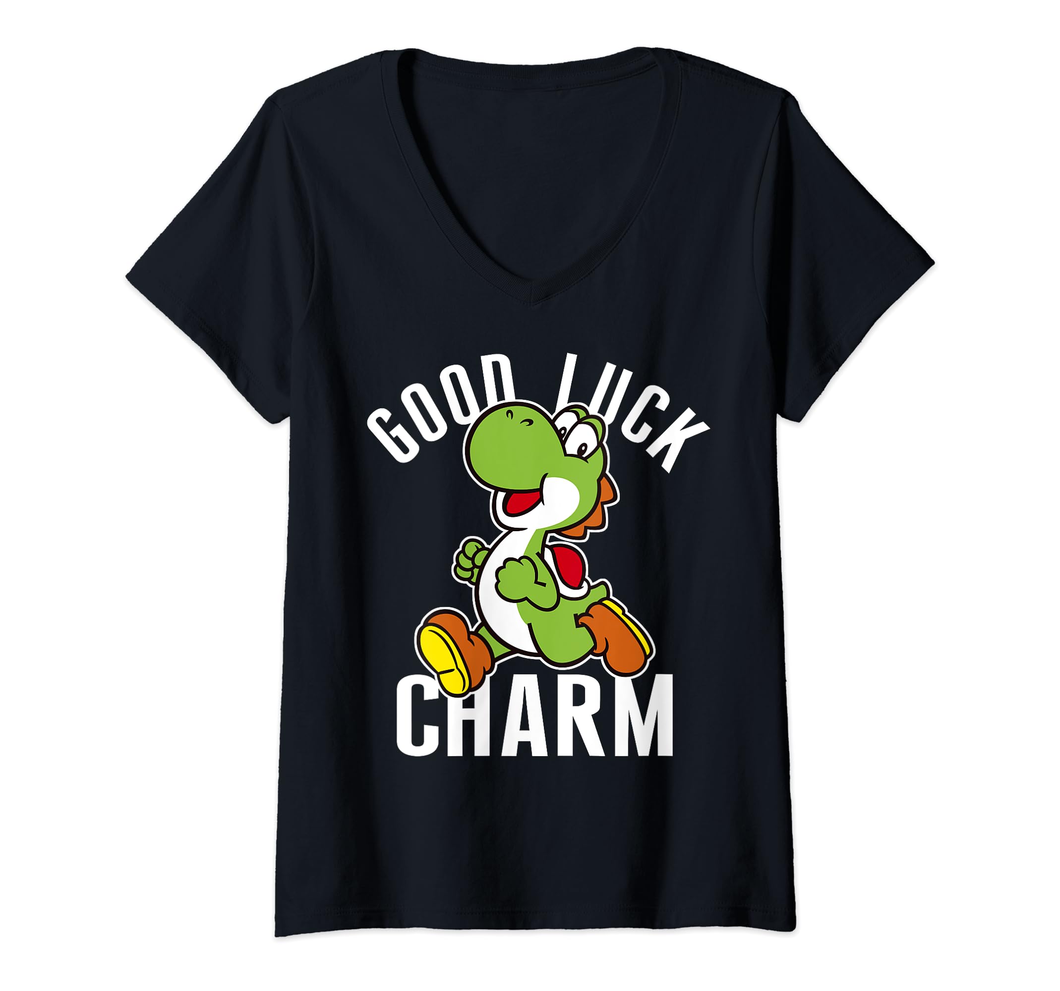 Super Mario St. Patty's Yoshi Good Luck Charm V-Neck T-Shirt
