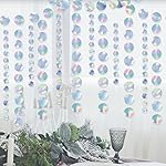 6 Pack Iridescent Circle Garland Holographic Dot Hanging Streamers Banner for Iridescent Party Decorations Birthday Baby Shower Wedding Bridal Bachelorette Party Garlands Home Decor - Image 2