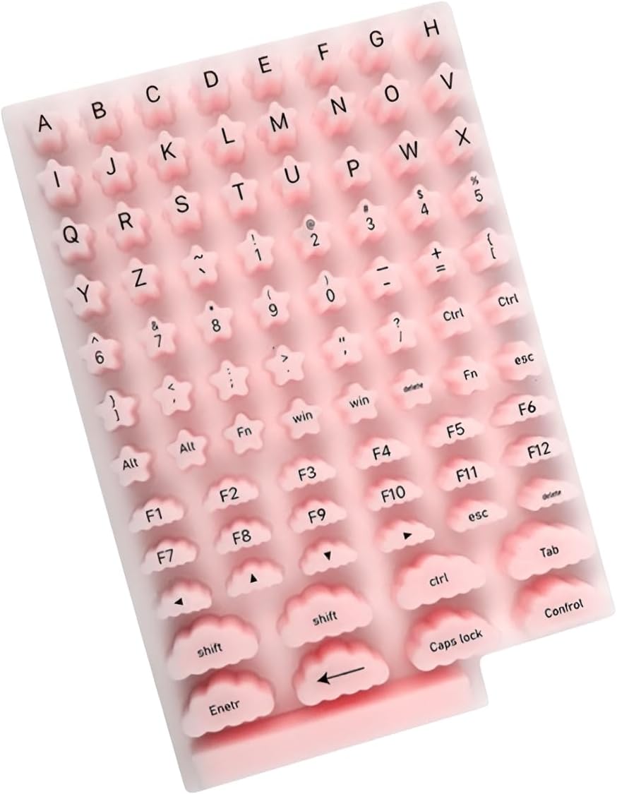 Raised Keyboard Stickers Silicone Keycaps for Long Nails