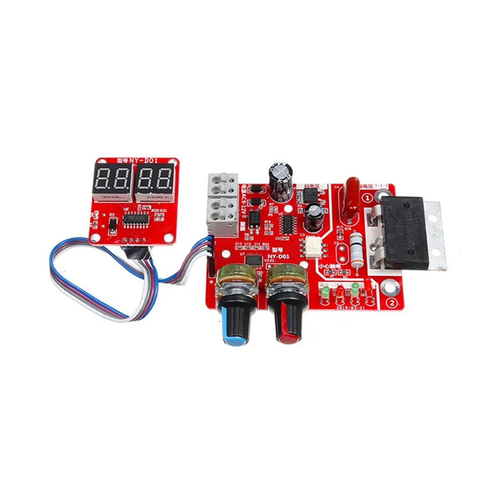 40/100A NY-D01 Spot Welding Machine Control Board Digital Welder Controller Panel Adjust Time&Current DIY STM8 Industrial Microcontroller