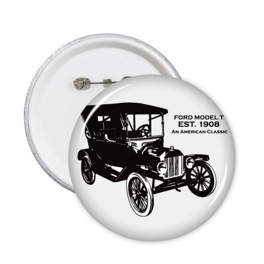 Badge rond Classic Cars bouton noir pour décoration de vêtements taille L - 3