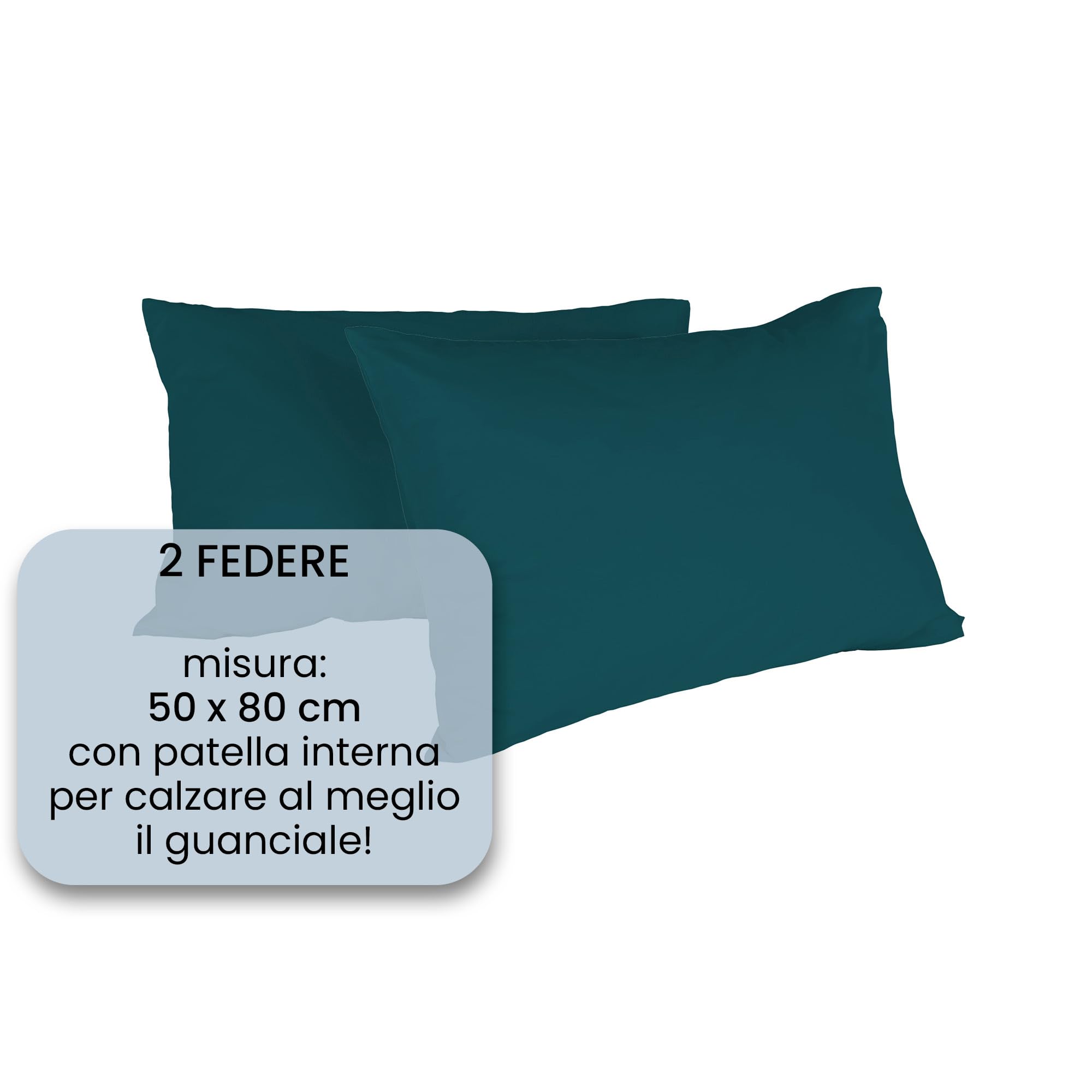 Coppia Federe Max Color 100% Cotone Made In Italy – Misura 50x80 Cm Con Patella Interna, Tinta Unita Rosso, Morbide E Traspiranti