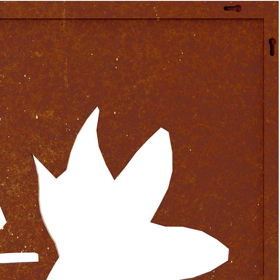 vidaXL Wall Art, Outdoor Metal Wall Decor, Garden Patio Wall Decoration Art Furniture, Garden Wall Ornament, Corten Steel Maple Leaf Design