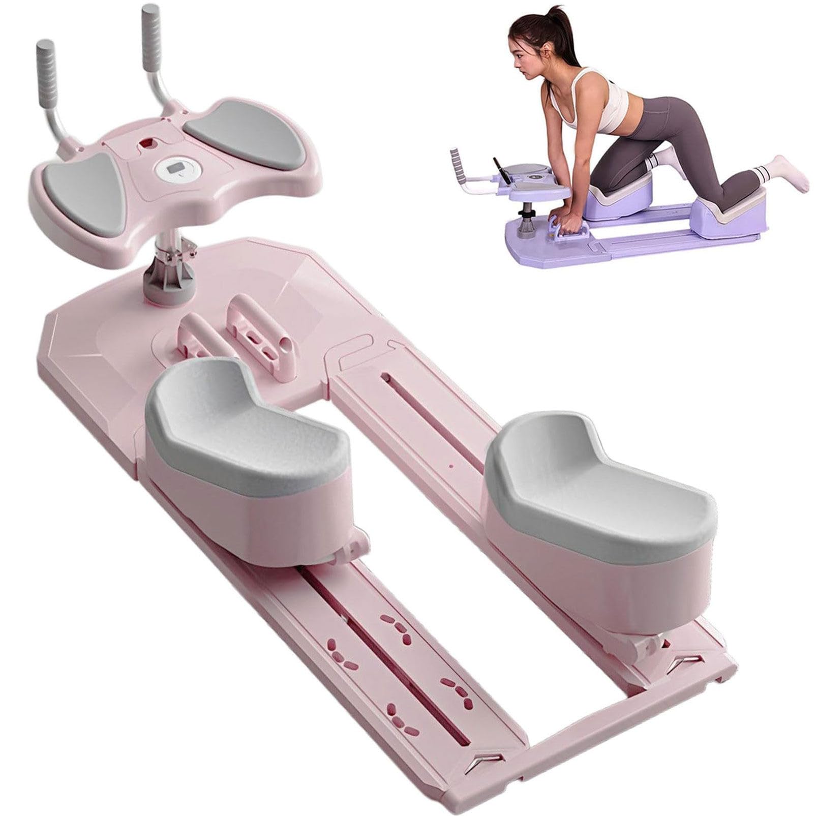 LXPINGMM Spine Twist and Stretch Trainer,Adjustable Back Stretcher Machine,Detachable Waist Workout Equipment for Lower Back Pain Relief,Spine Decompression,Leg Stretching & Core Activation Pink